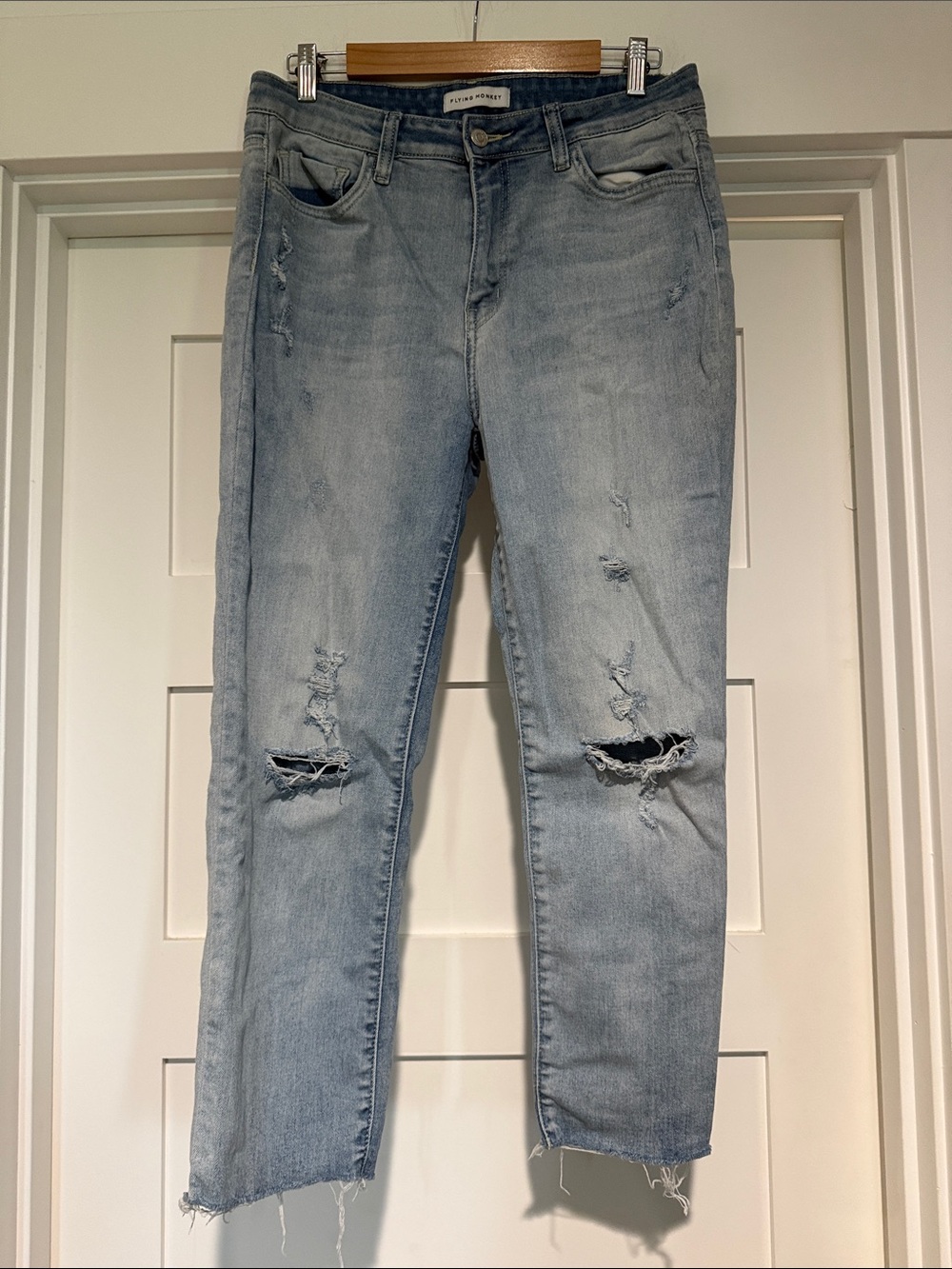 Flying Monkey Light Blue Distressed Boyfriend Jeans